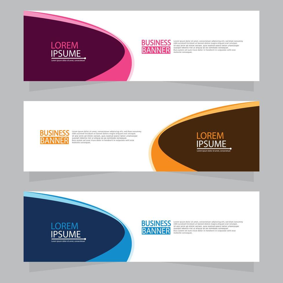 Vector abstract design web banner template. Web Design Elements - Header Design. Abstract geometric web banner template on grey background.
