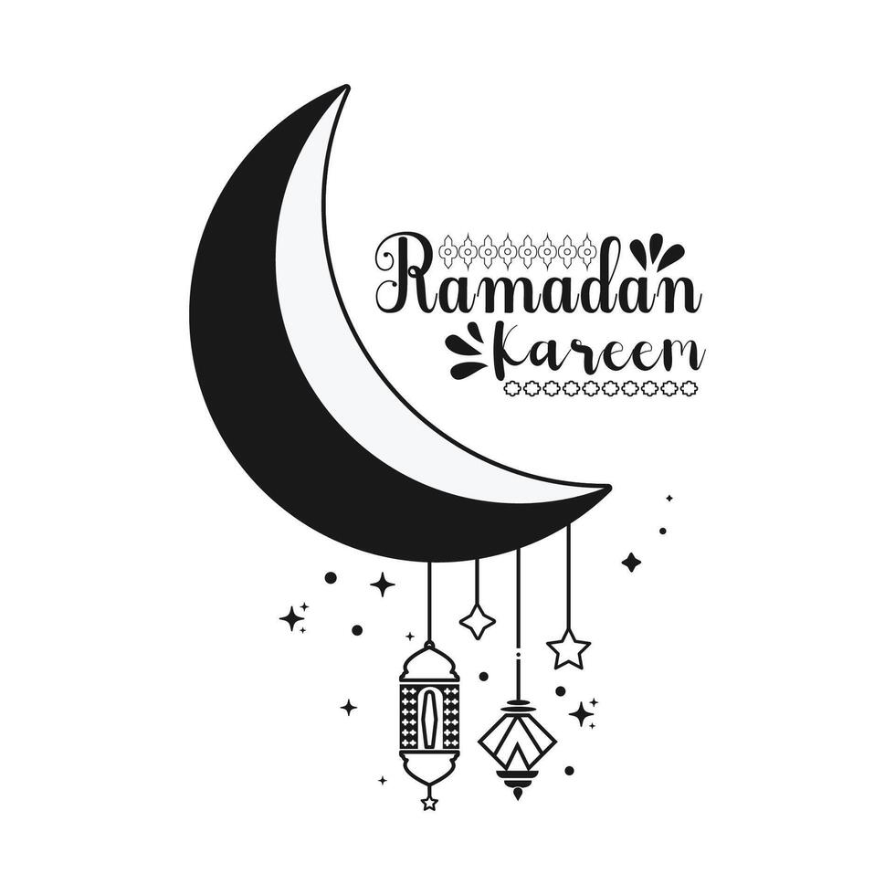 Ramadan Kareem Illustration Typography Ramadan Poster Banner Social Media Post vector