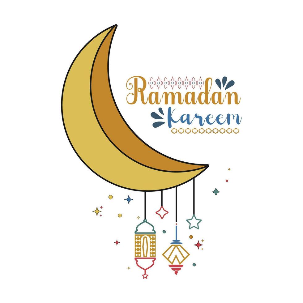 Ramadan Kareem Illustration Typography Ramadan Background vector
