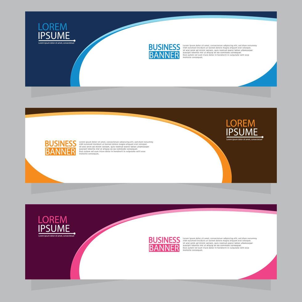 Vector abstract design web banner template. Web Design Elements - Header Design. Abstract geometric web banner template on grey background.
