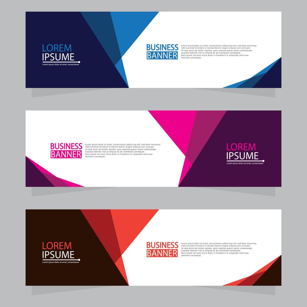 Vector abstract design web banner template. Web Design Elements - Header Design. Abstract geometric web banner template on grey background.