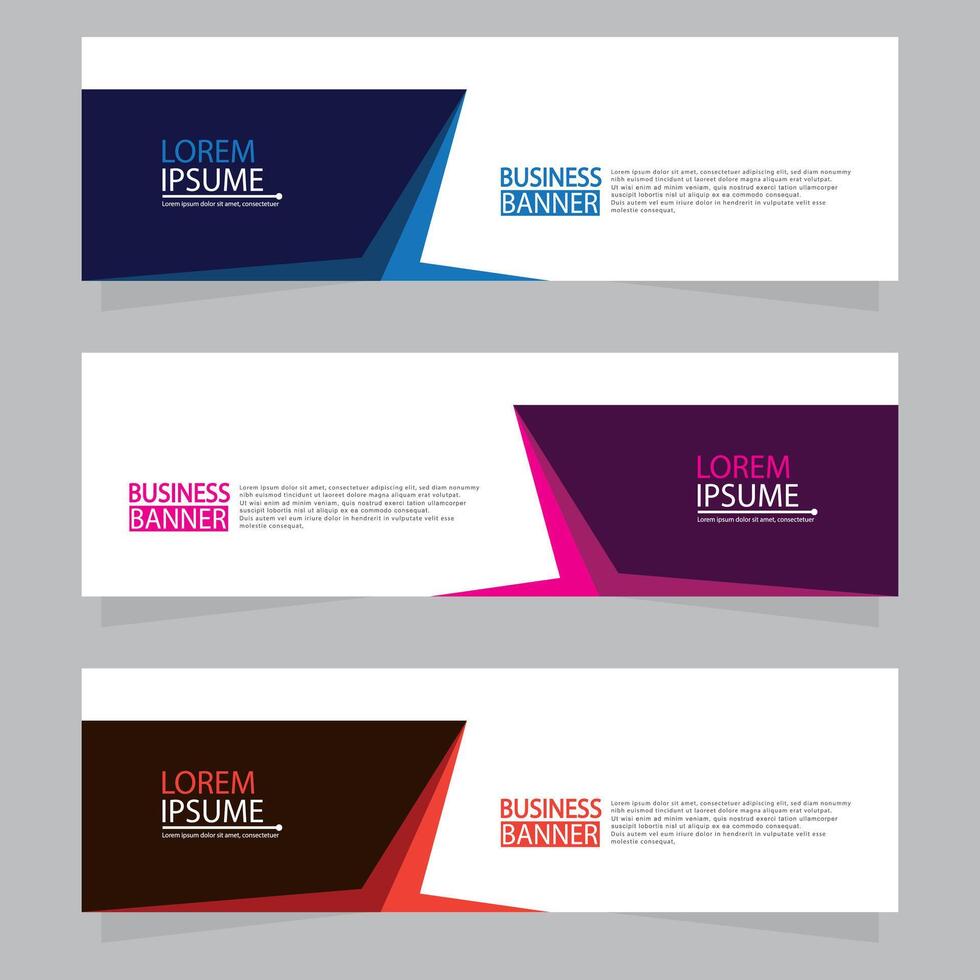 Vector abstract design web banner template. Web Design Elements - Header Design. Abstract geometric web banner template on grey background.