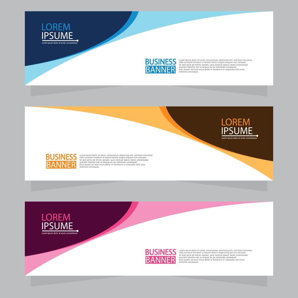 Vector abstract design web banner template. Web Design Elements - Header Design. Abstract geometric web banner template on grey background.