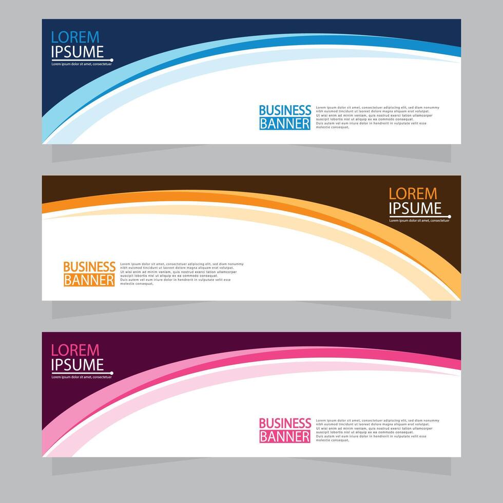 Vector abstract design web banner template. Web Design Elements - Header Design. Abstract geometric web banner template on grey background.
