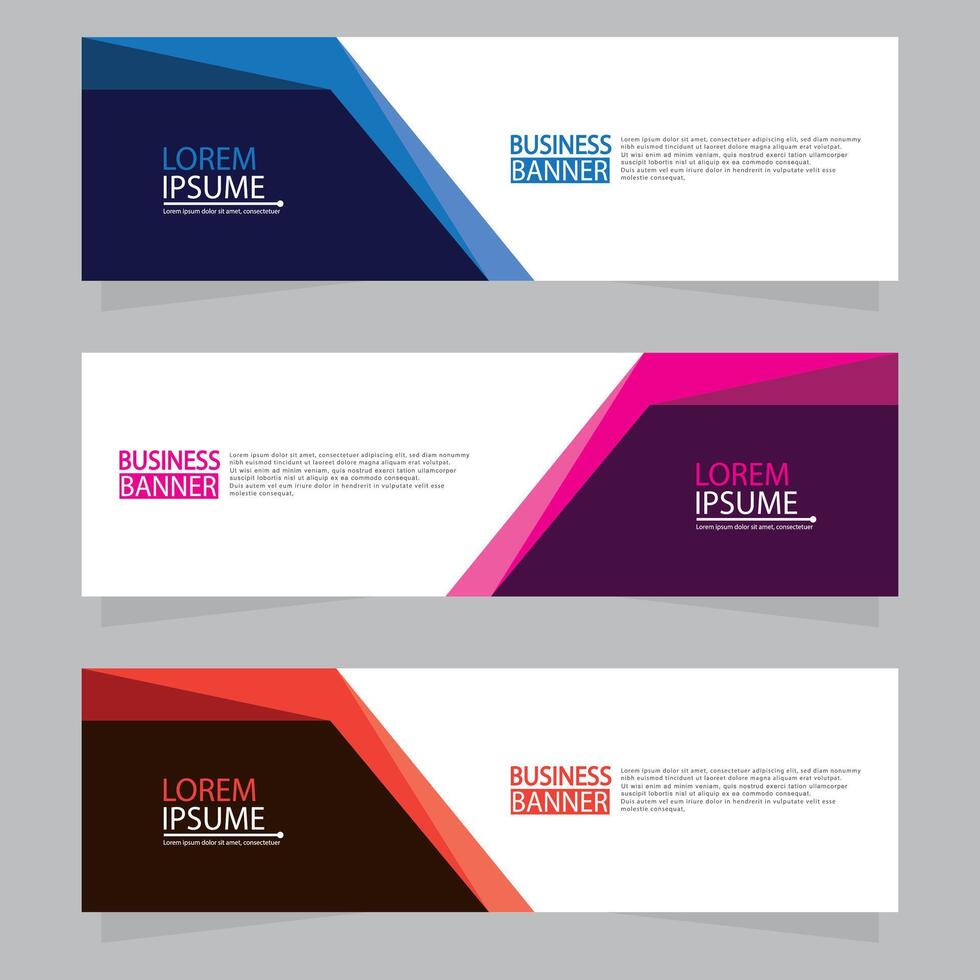 Vector abstract design web banner template. Web Design Elements - Header Design. Abstract geometric web banner template on grey background.