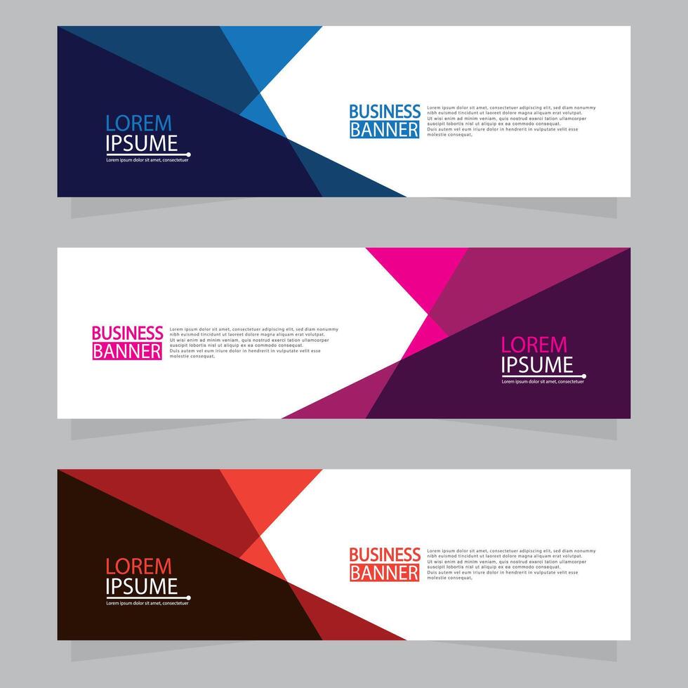 Vector abstract design web banner template. Web Design Elements - Header Design. Abstract geometric web banner template on grey background.