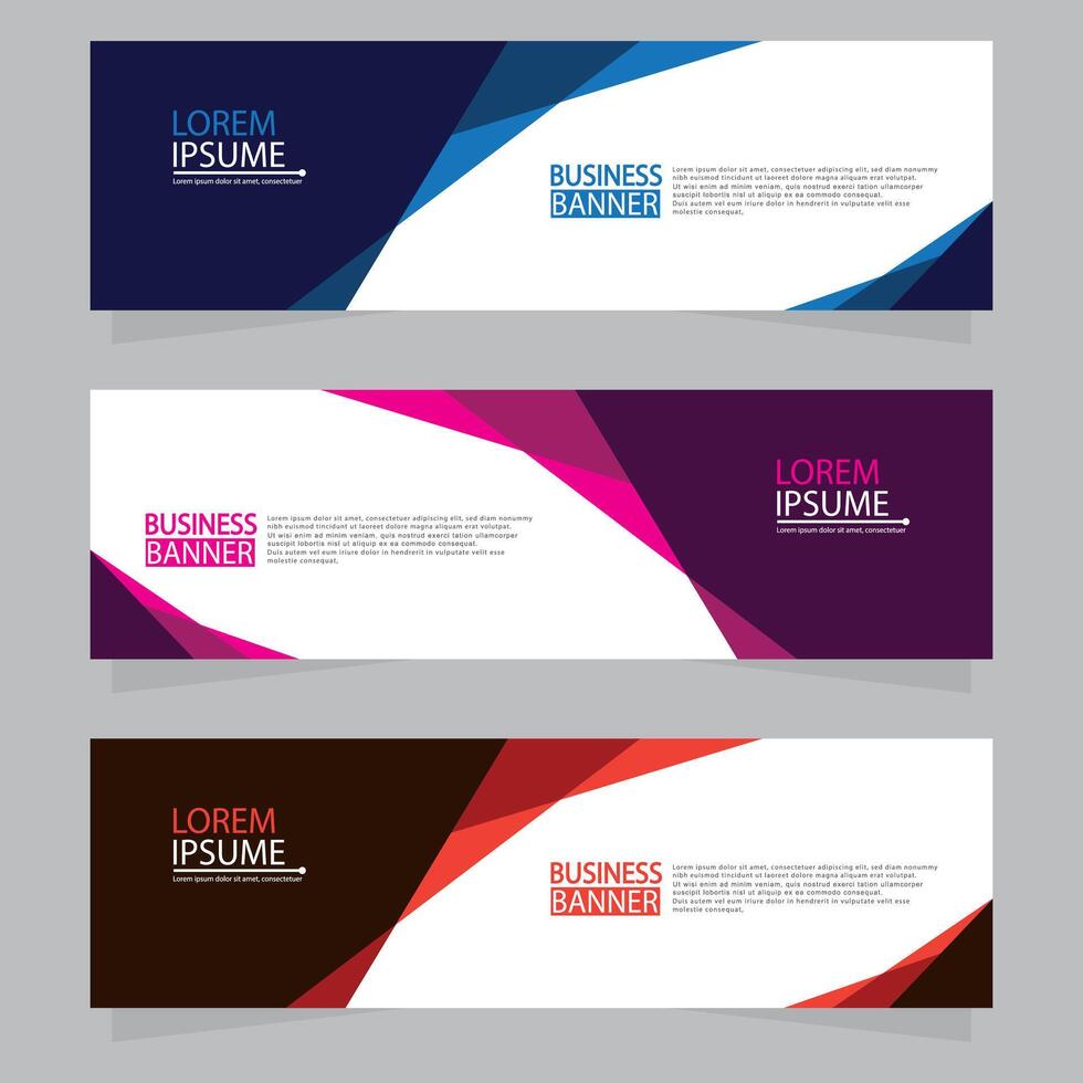 Vector abstract design web banner template. Web Design Elements - Header Design. Abstract geometric web banner template on grey background.