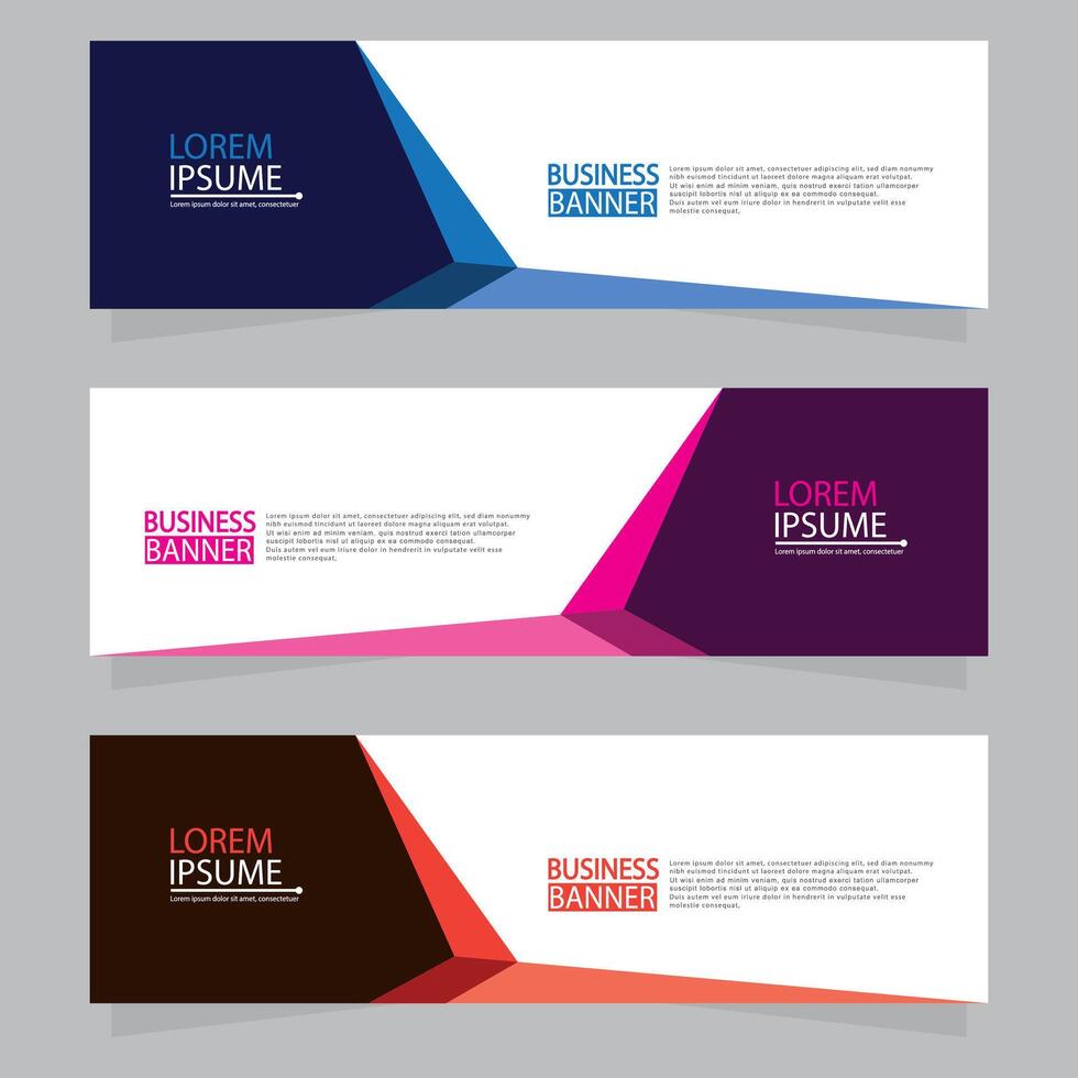 Vector abstract design web banner template. Web Design Elements - Header Design. Abstract geometric web banner template on grey background.