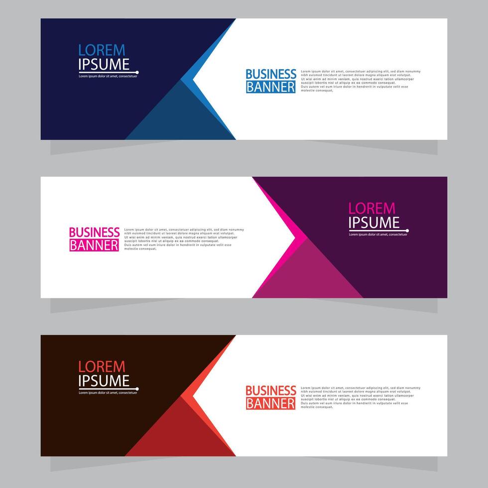 Vector abstract design web banner template. Web Design Elements - Header Design. Abstract geometric web banner template on grey background.