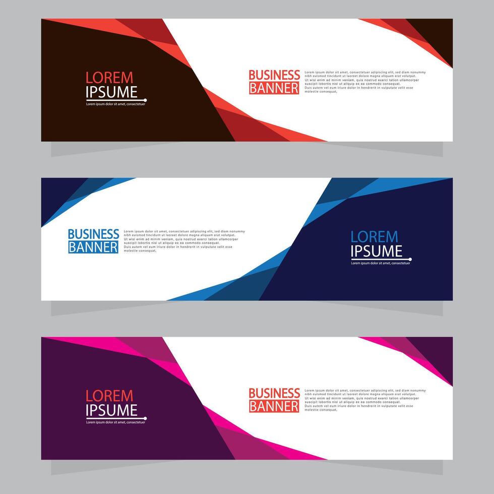 Vector abstract design web banner template. Web Design Elements - Header Design. Abstract geometric web banner template on grey background.