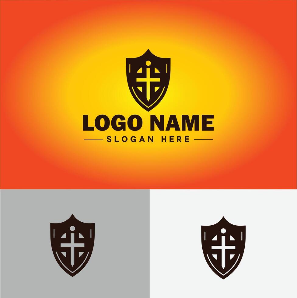 Shield logo vector art Protect shield security icon Company logo template