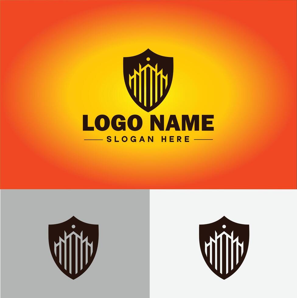 Shield logo vector art Protect shield security icon Company logo template