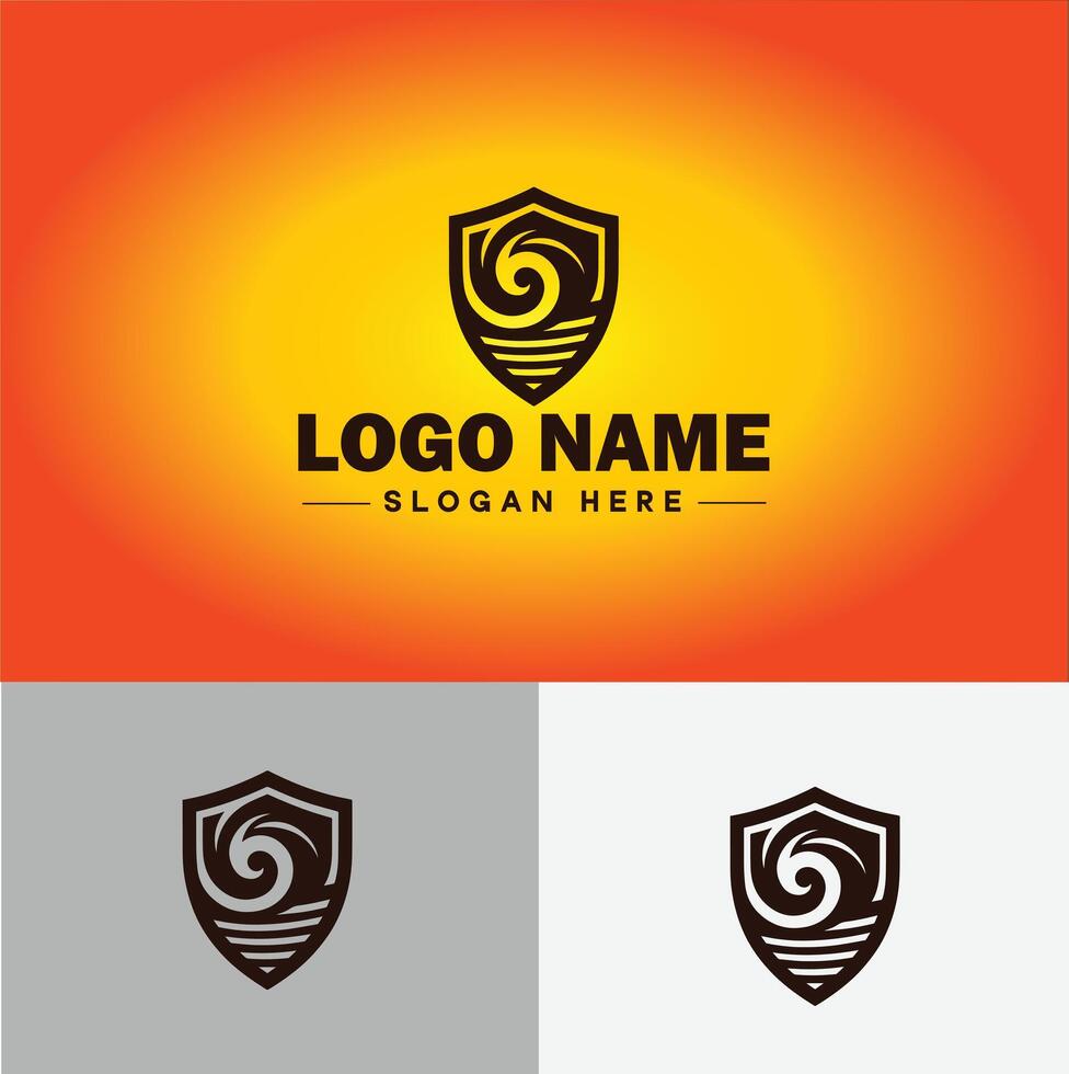 Shield logo vector art Protect shield security icon Company logo template