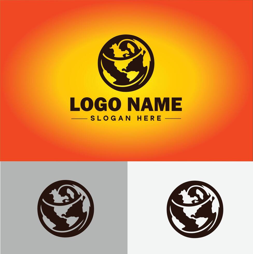 globe icon logo earth planet vector art graphics for business brand icon globe logo template