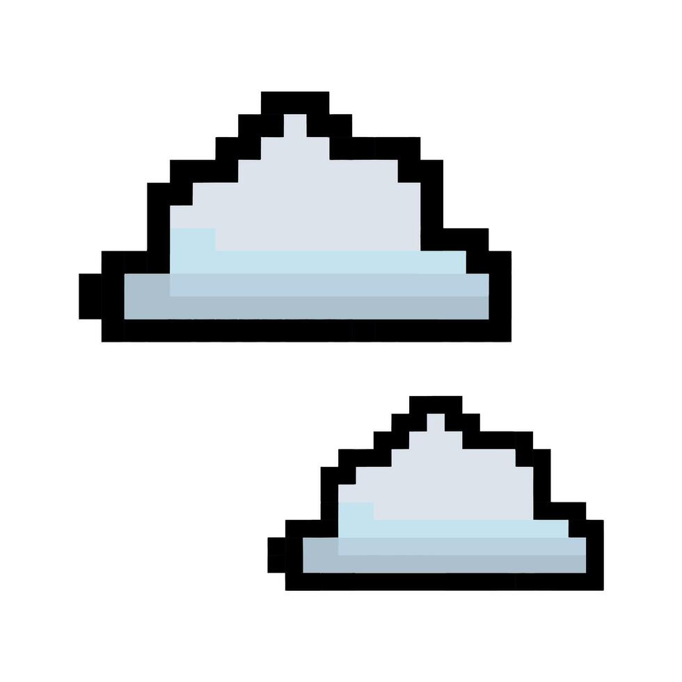 Pixel art clouds. cloud icon for 8bit game vector