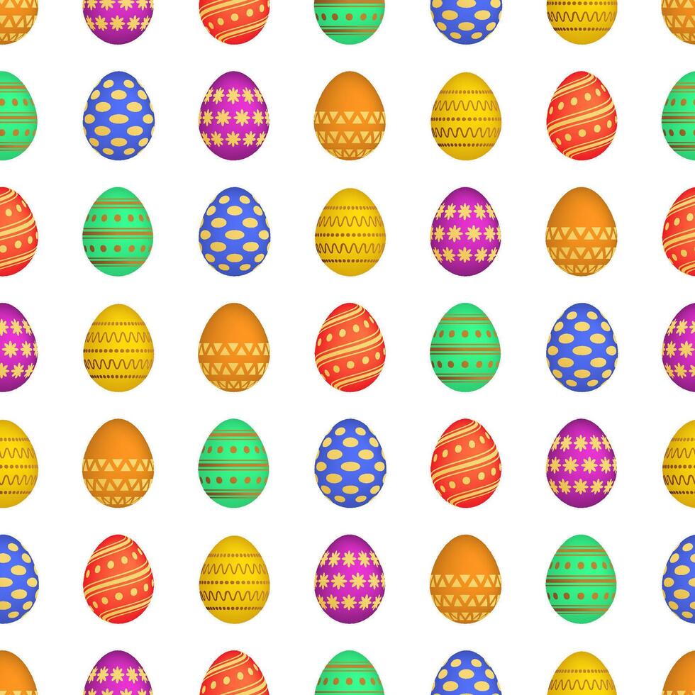 Seamless pattern with colorful Easter eggs. Vector illustration