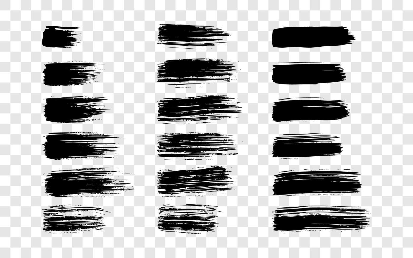 Black brush stroke. Big set of hand drawn ink spots isolated on background. Vector illustration