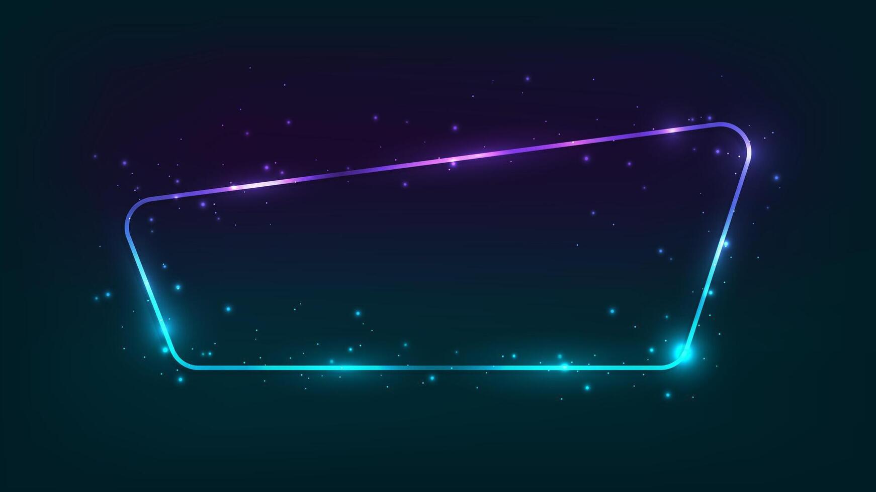 Neon frame with shining effects and sparkles vector