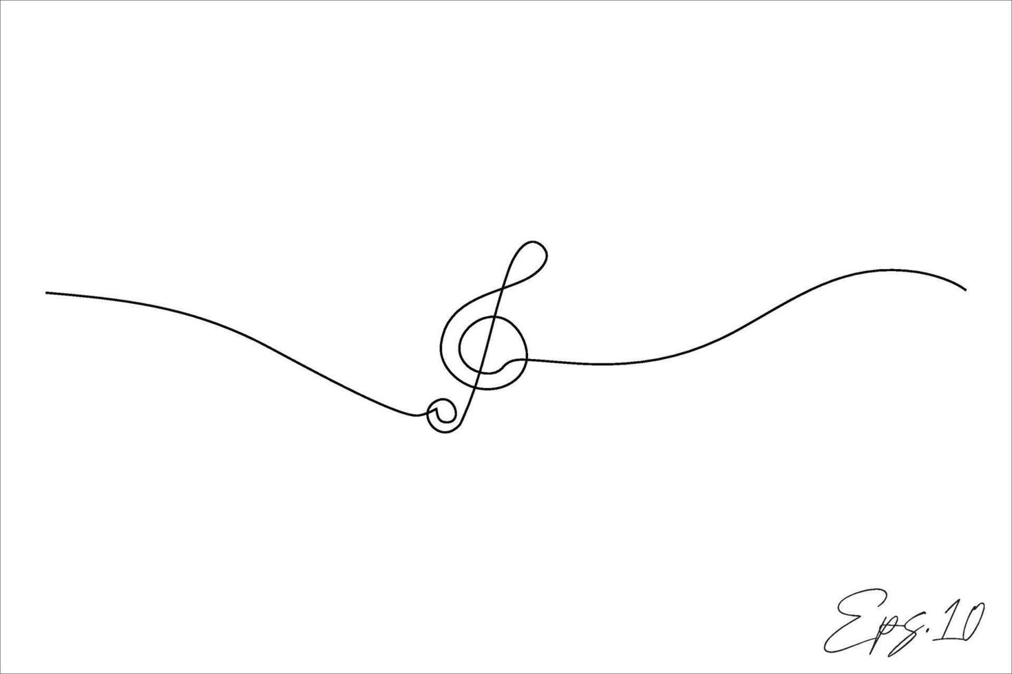 continuous line vector illustration of music logo