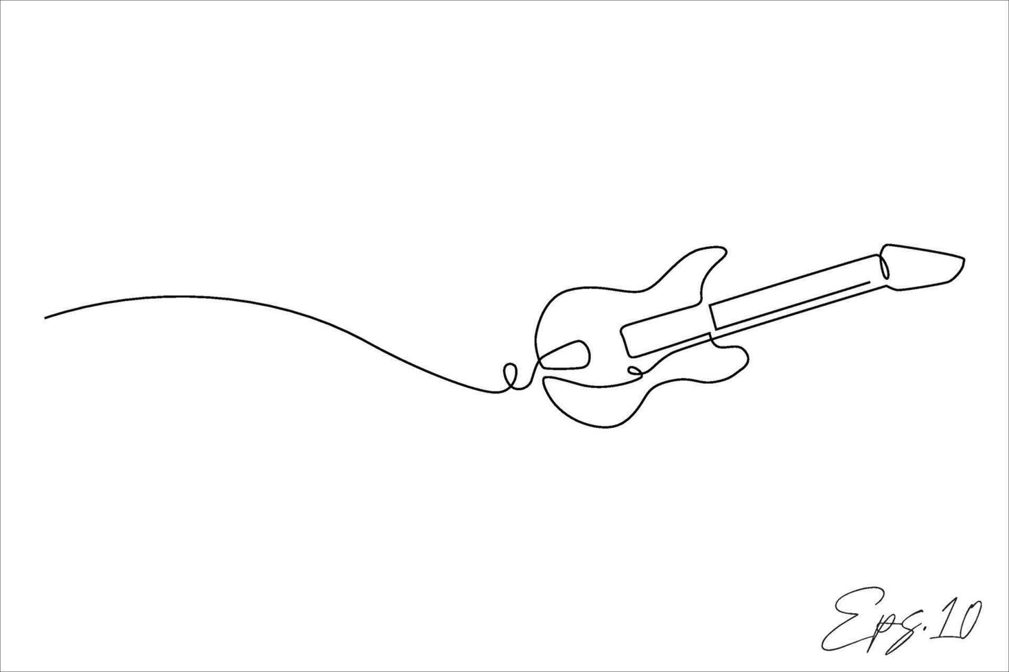 continuous line vector illustration of an electric guitar
