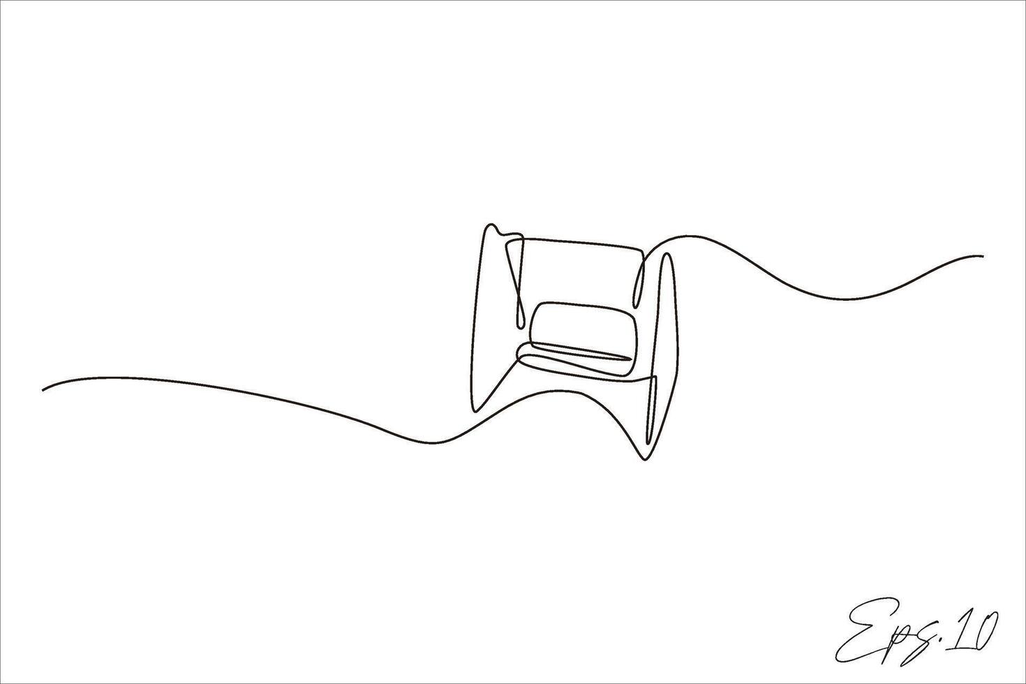 continuous line drawing of a garden swing vector