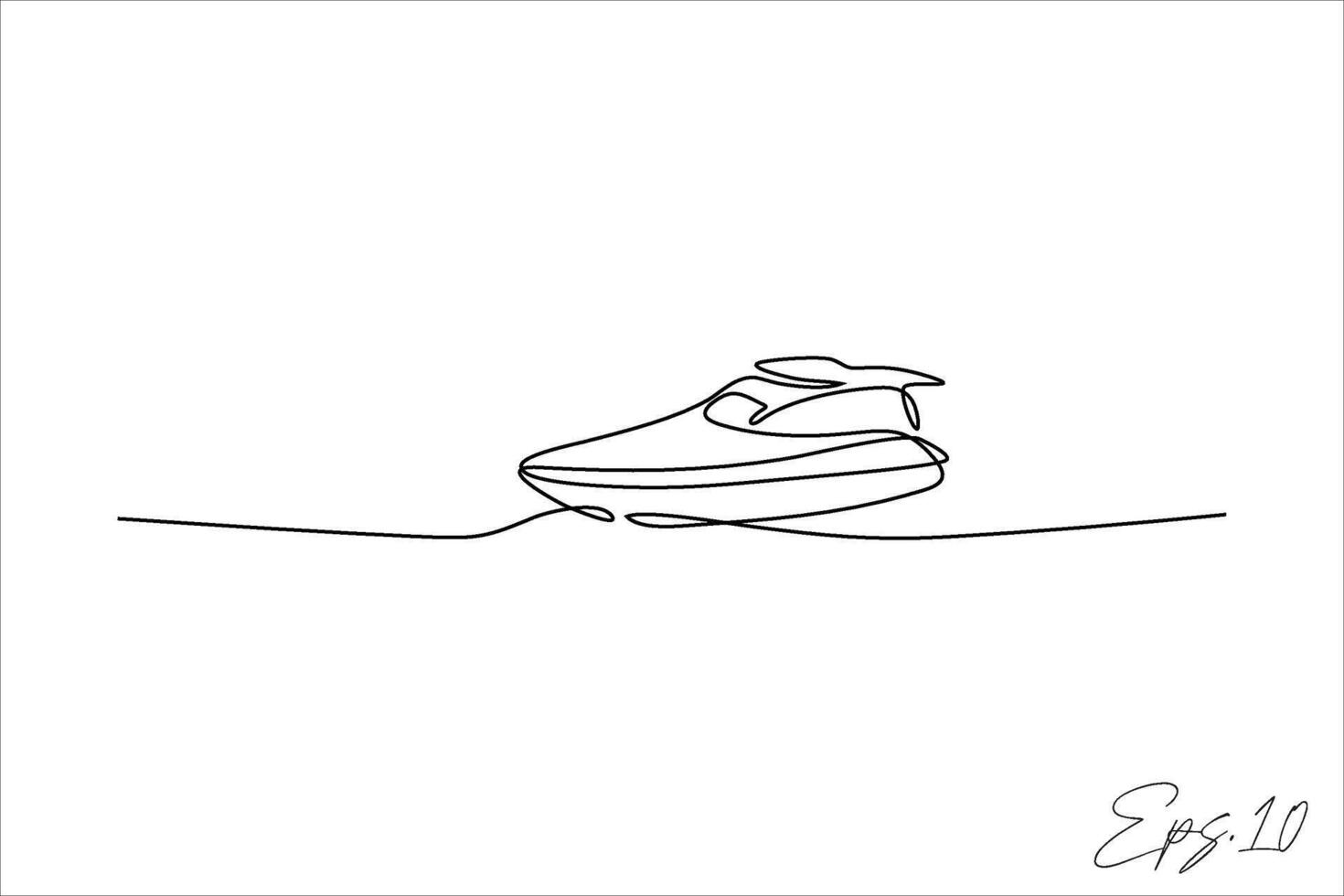 speed boat continuous line vector illustration design