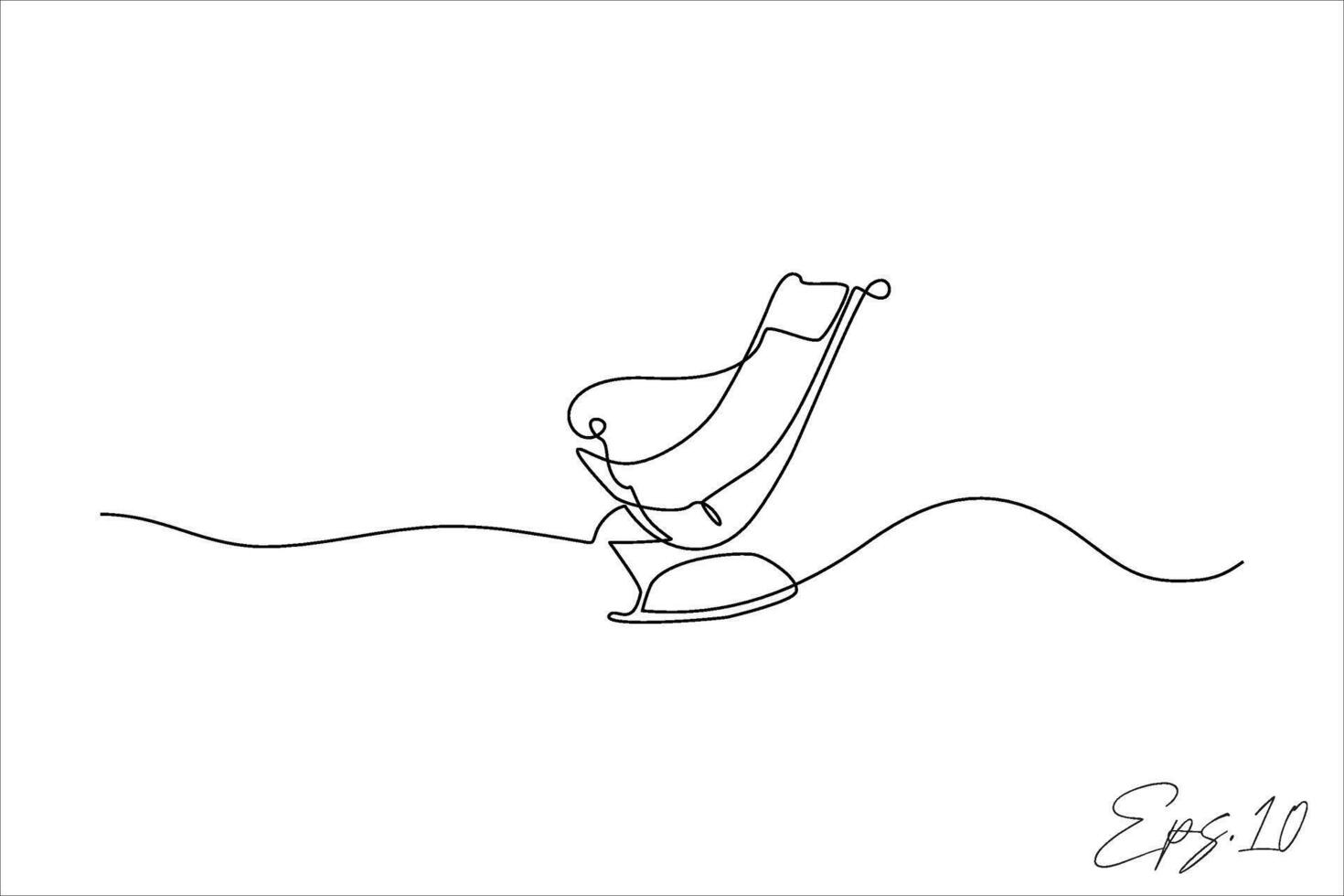 continuo línea dibujo de un salón silla vector