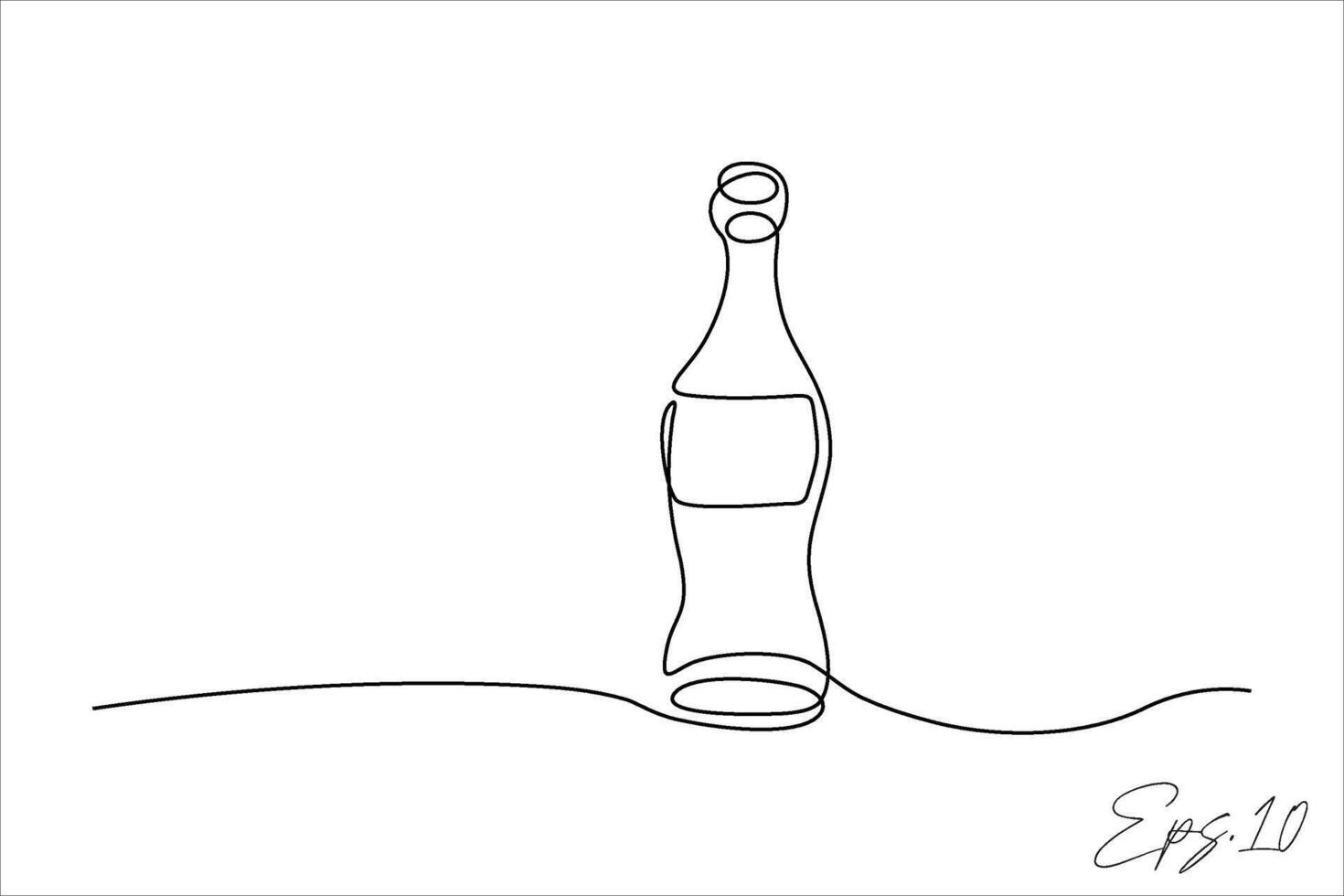 continuo línea vector ilustración diseño de bebida botella