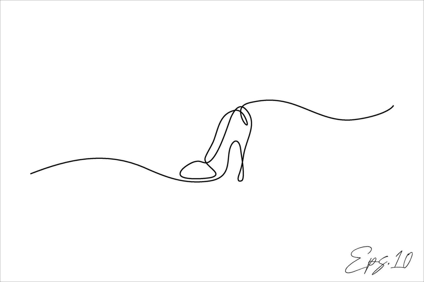 continuous line vector illustration design of women's shoes
