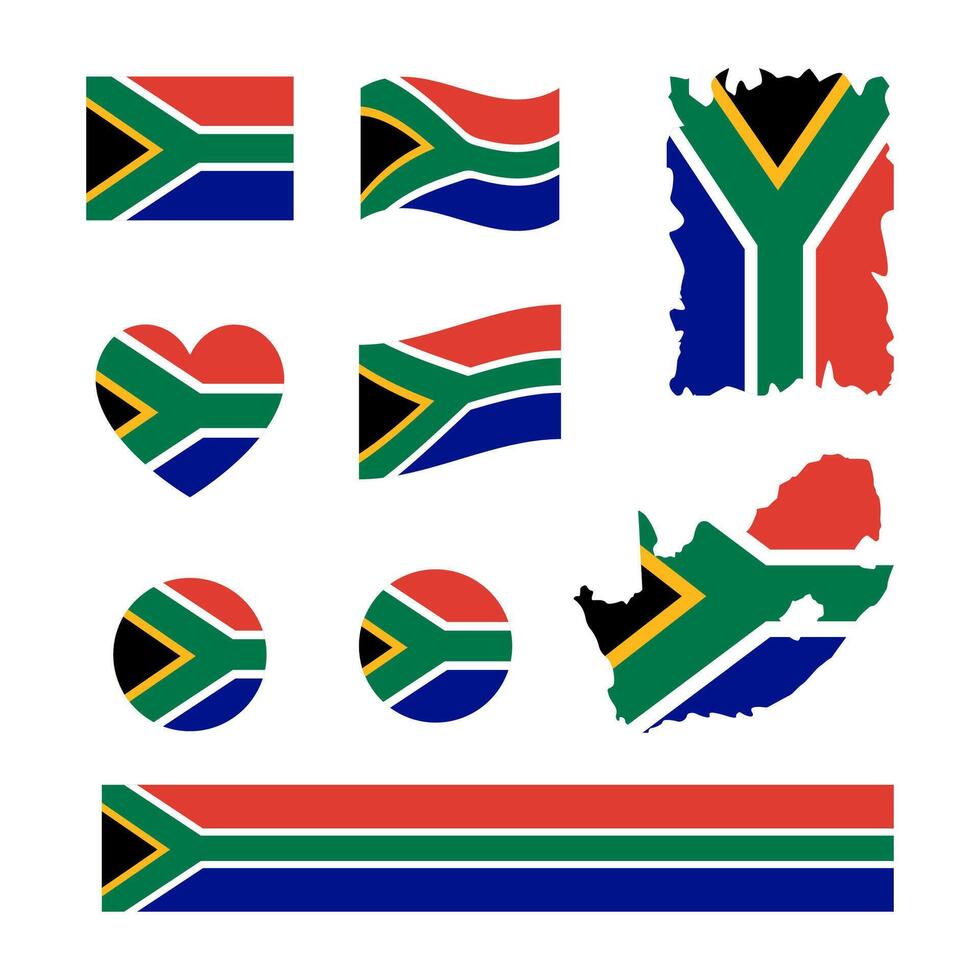 sur África bandera conjunto vector ilustración