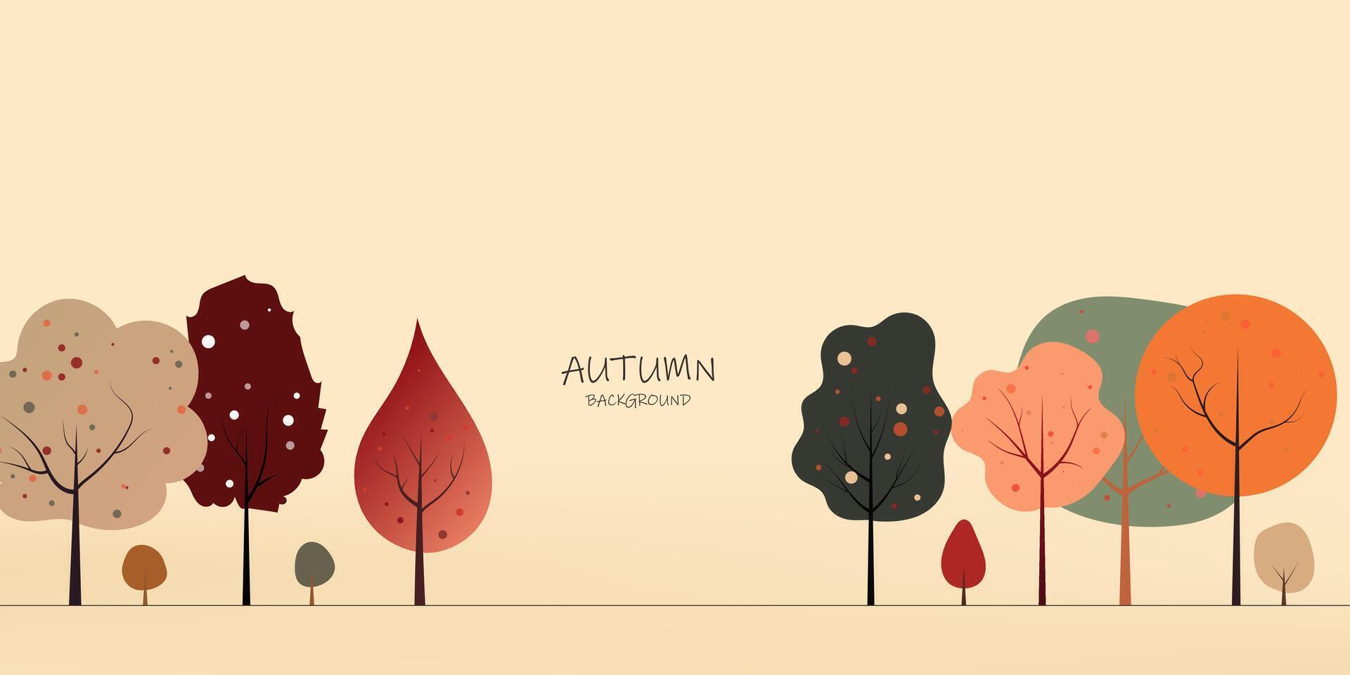 beautiful autumn scene background vector illustration