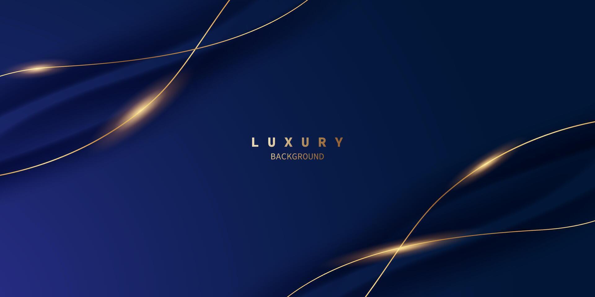 blue abstract background with luxury golden elements vector illustration