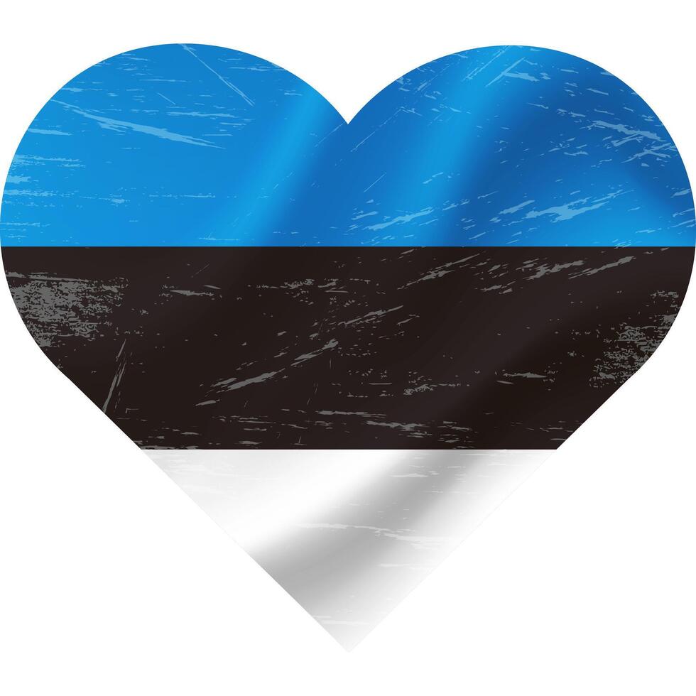 Estonia bandera en corazón forma grunge antiguo. estonio bandera corazón. vector bandera, símbolo.