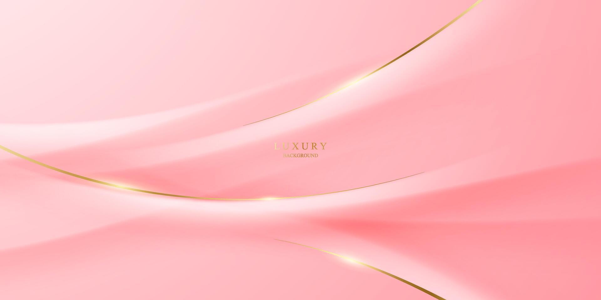 pink abstract background with luxury golden elements vector illustration