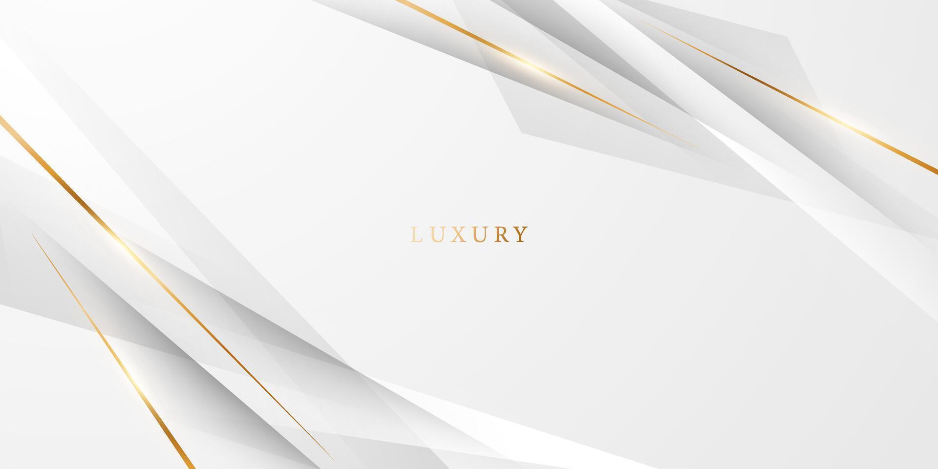 white abstract background with luxury golden lines vector illustration