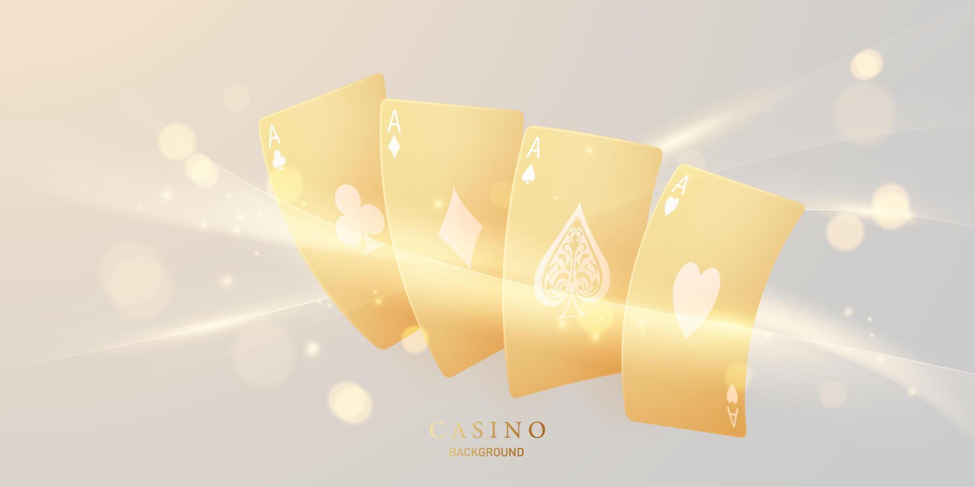 Casino poker card design background 3d on luxury background vector illustration