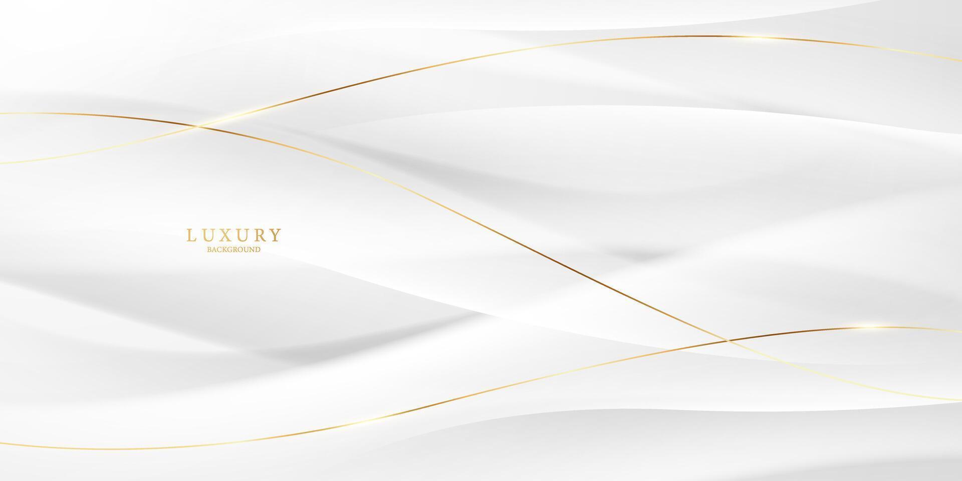 white abstract background with luxury golden lines vector illustration