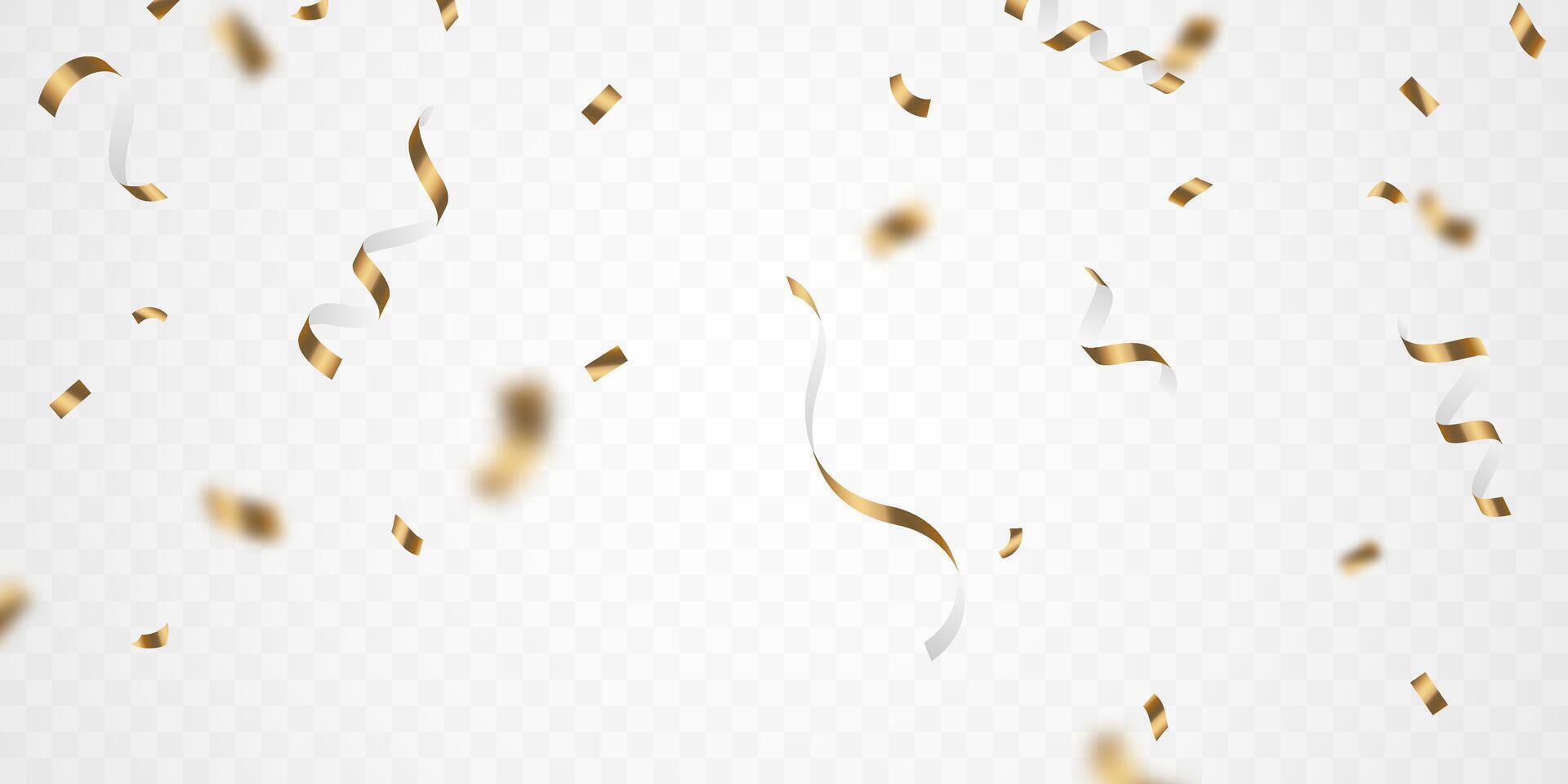 Celebration background with luxury golden confetti for festive decoration. vector illustration