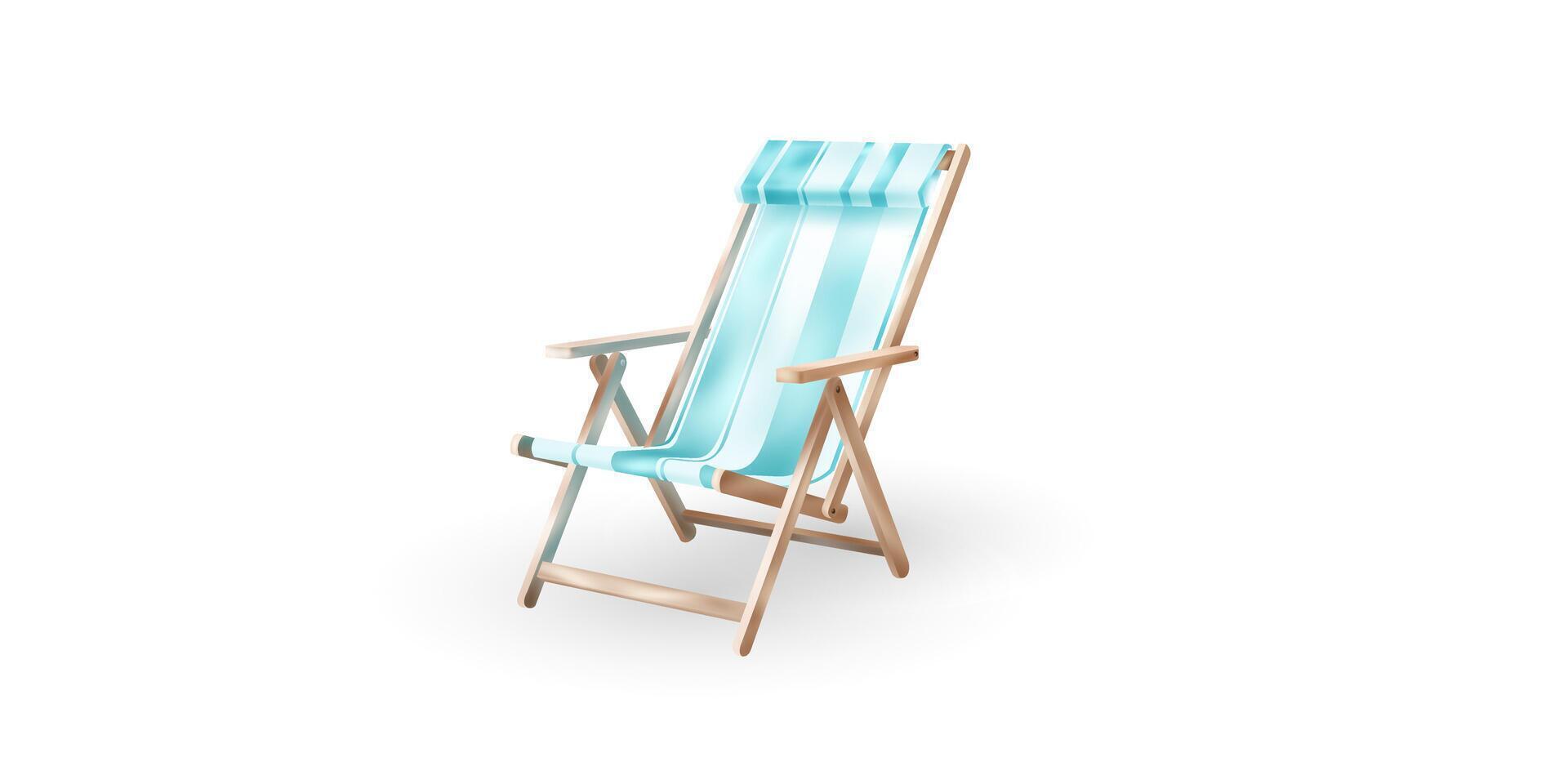 beach chair Design 3D Virtual Reality Vector Illustration