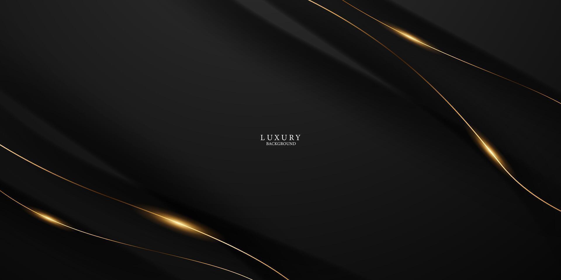 Abstract modern design black background with luxury golden elements vector illustration.