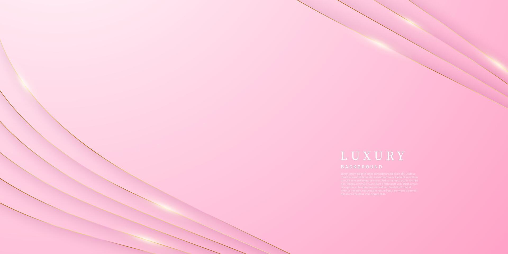 pink abstract background with luxury golden elements vector illustration
