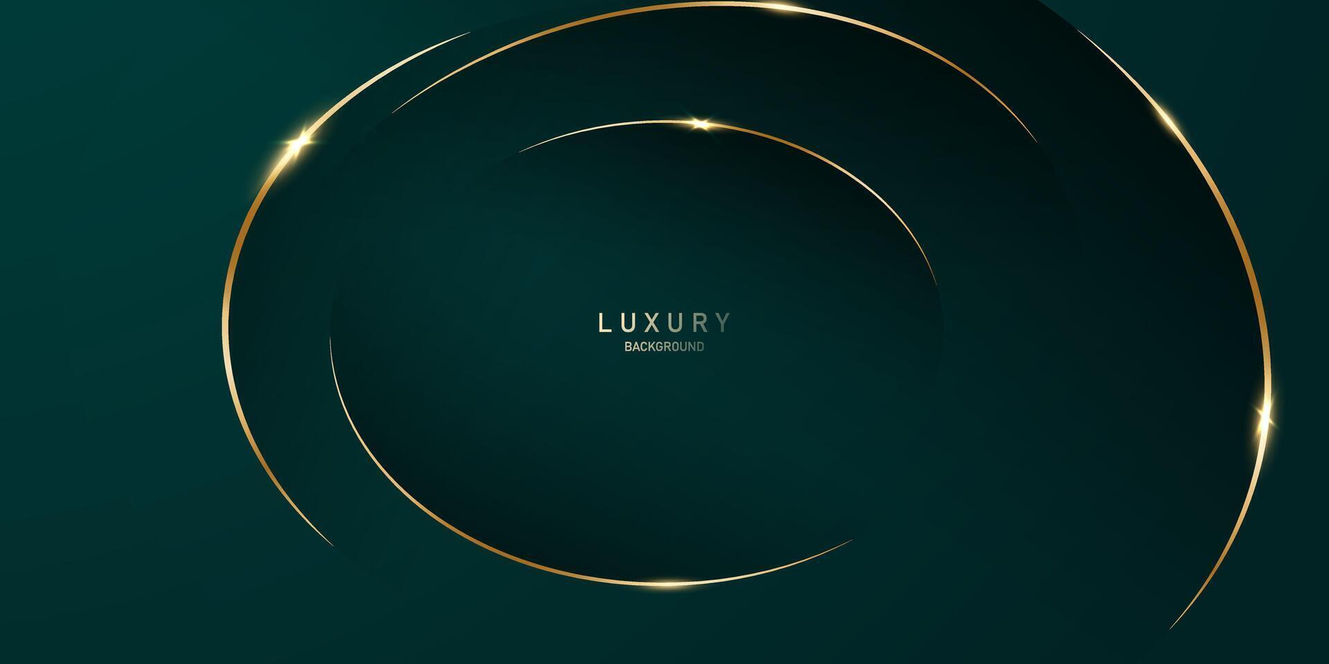 green abstract background design with elegant golden elements vector illustration