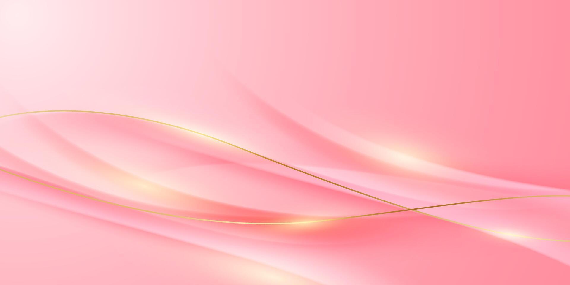pink abstract background with luxury golden elements vector