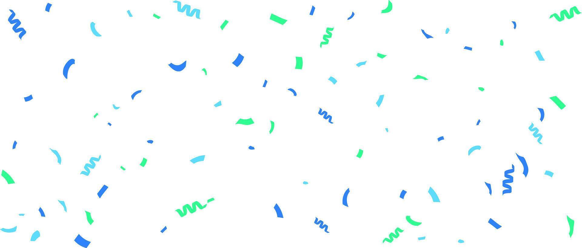 Colorful confetti and zigzag ribbon falling from above Streamers, tinsel vector