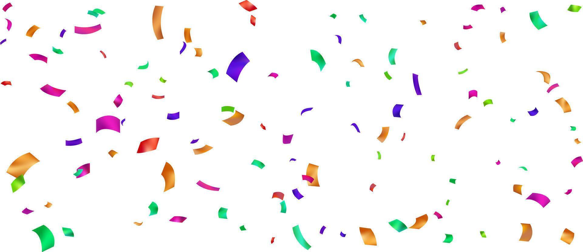 Colorful confetti and zigzag ribbon falling from above Streamers, tinsel vector