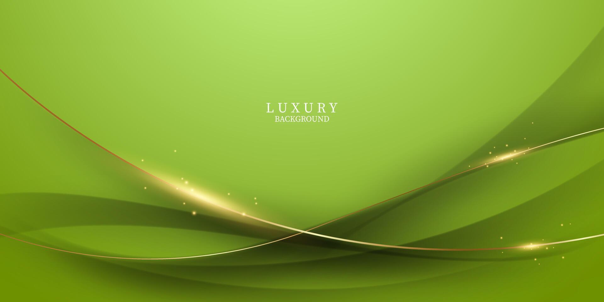 green abstract background design with elegant golden elements vector illustration