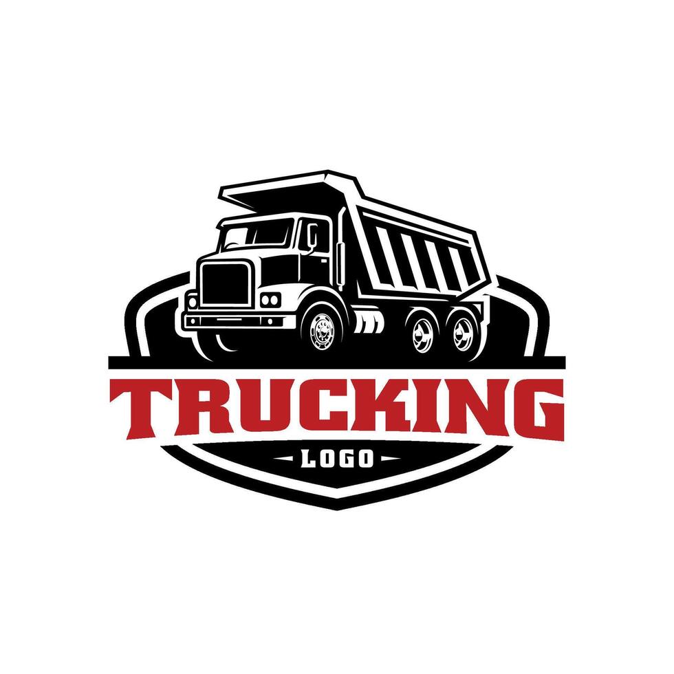 Dump truck illustration logo vector