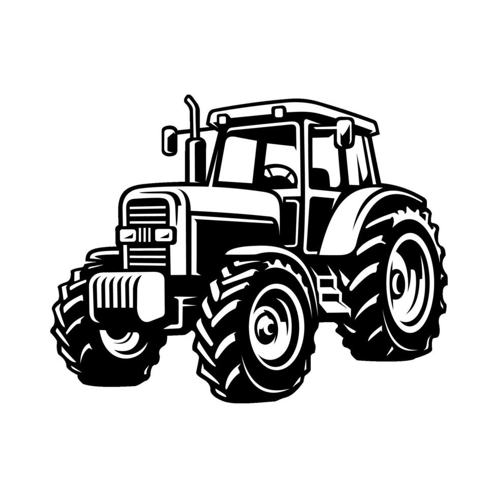 tractor silueta ilustración vector imagen