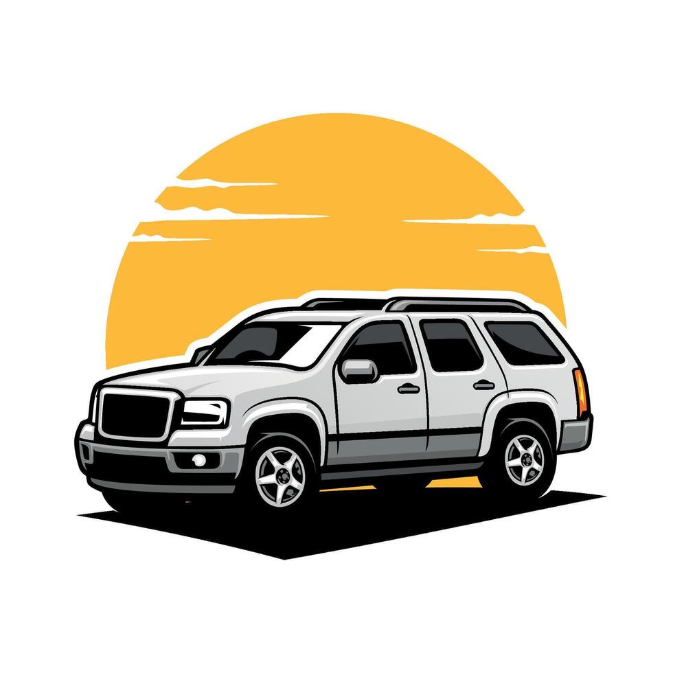 Overland SUV adventure vehicle vector illustration vector