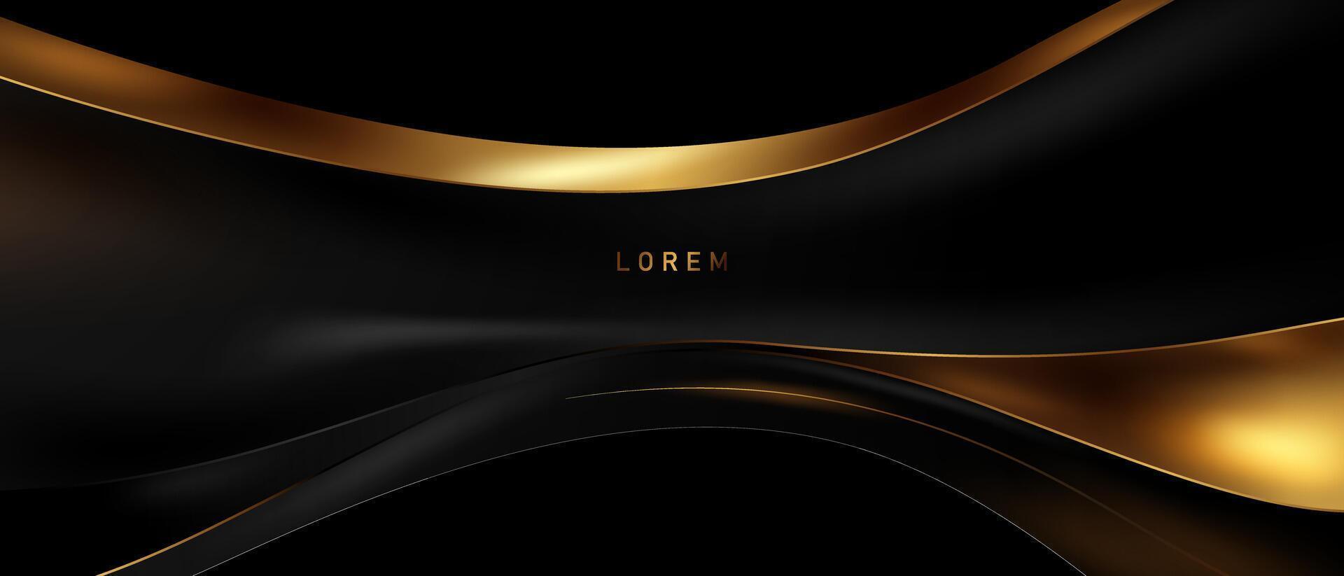 Abstract modern design black background with luxury golden elements vector illustration.